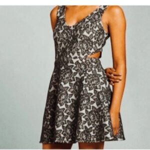 Elegant Black and Gray Lace Dress